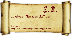 Elekes Margaréta névjegykártya